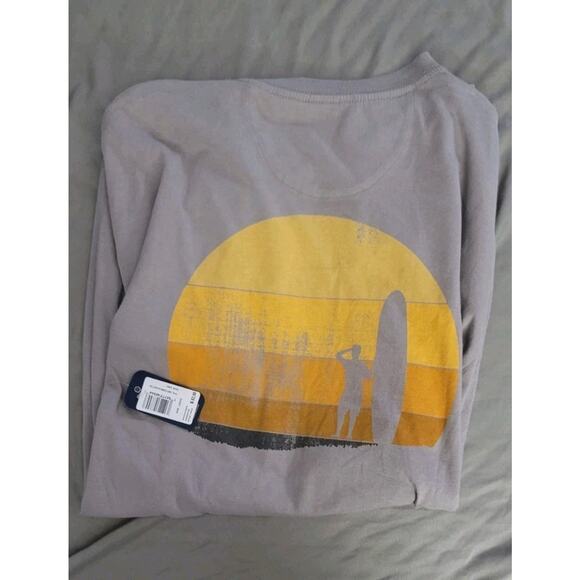 johnnie-O Santa Monica Back Graphic Surf S/S T-Shirt Gray Mens Sz LARGE Sunrise - Picture 2 of 6